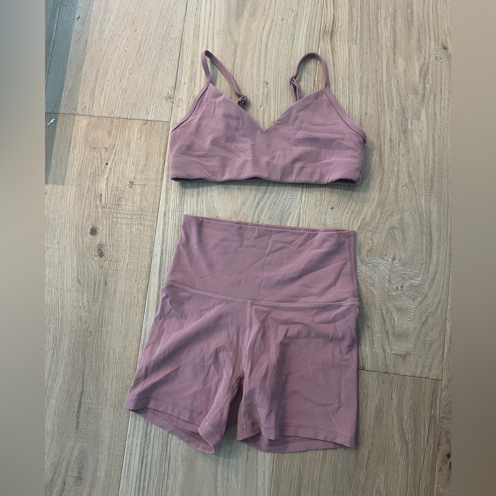 Aritzia blush workout set size small